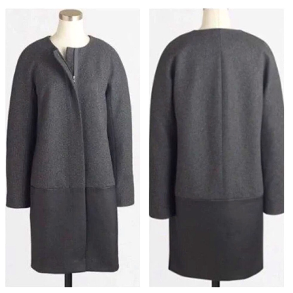 J. crew wool and leather panel jacket women’s sz 12 retail $228